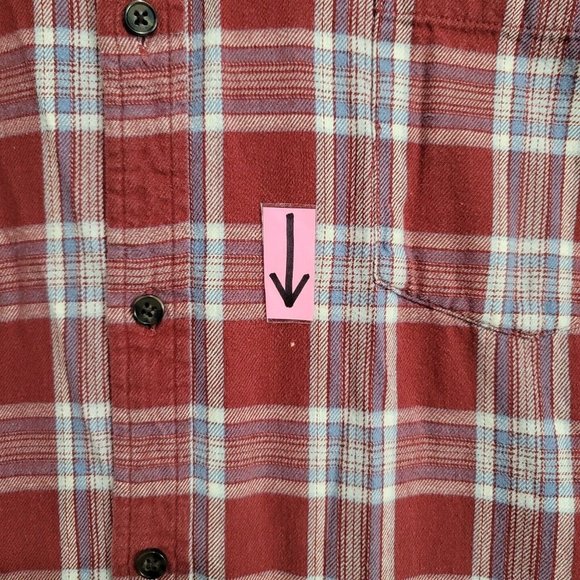 The Foundry Flannel Shirt Men 3XL Red Gray Plaid Button Up Long Sleeve *Read* - Picture 3 of 14